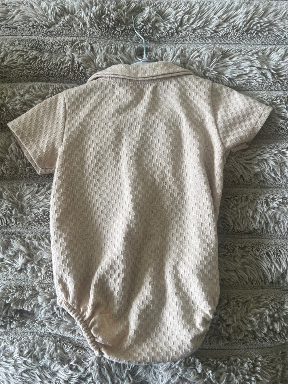 Rachel Zoe Beige Textured Button Romper - Picture 3 of 5